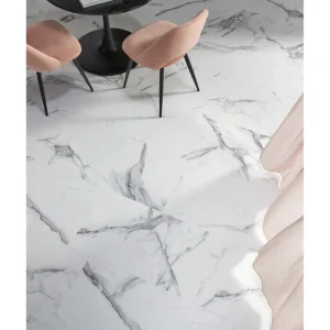 Kwantum Klik Pvc-Vloeren | Klik PVC Marble Wit Tegel XL Plank Je berekent hoeveel meters je nodig hebt door lengte en breedte in te vullen