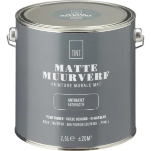 Kwantum Muurverf | Muurverf Mat Antraciet 2.5 L 2.5L