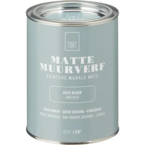 Kwantum Muurverf | Muurverf Mat Grijs Blauw 1 L 1L