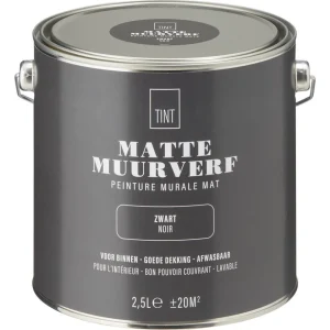 Kwantum Muurverf | Muurverf Mat Zwart 2.5 L 2.5L