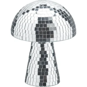 Kwantum Kerstdecoratie | Decoratie Beelden | Object Paddenstoel Disco Zilver - 15x15x18 Cm