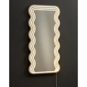 Kwantum Spiegels | Wandlampen | Spiegel Met Verlichting - Wave - Neon - Warm Wit - 70x35 Cm WarmWit