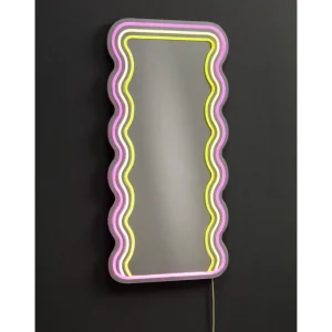 Kwantum Spiegels | Wandlampen | Spiegel Met Verlichting - Wave - Neon - - 70x35 Cm Multicolor