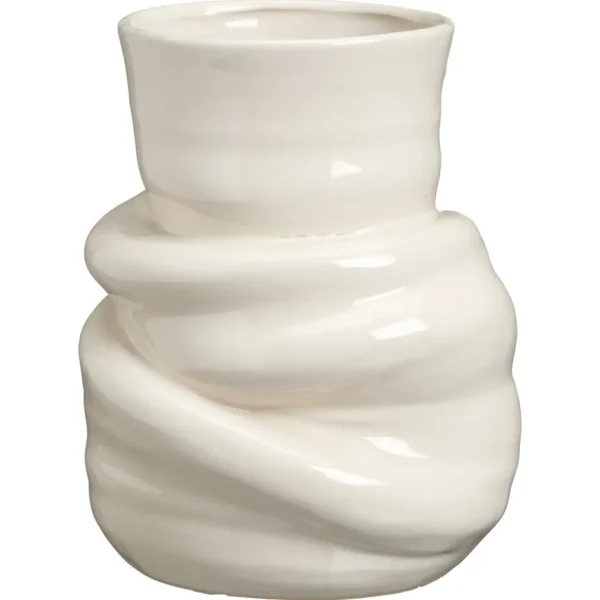 Kwantum Vazen & Potten | Vaas Melted Crème - 30 Cm ø 20 Cm Ø020CM