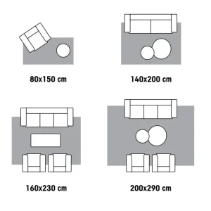 Kwantum Vloerkleden | Vloerkleden Woonkamer | Vloerkleed Bazine Grijs - 150 Cm