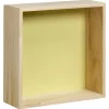 Kwantum Wanddecoratie | Wanddecoratie Hout Citroengeel Maat M 25x9x25 Cm